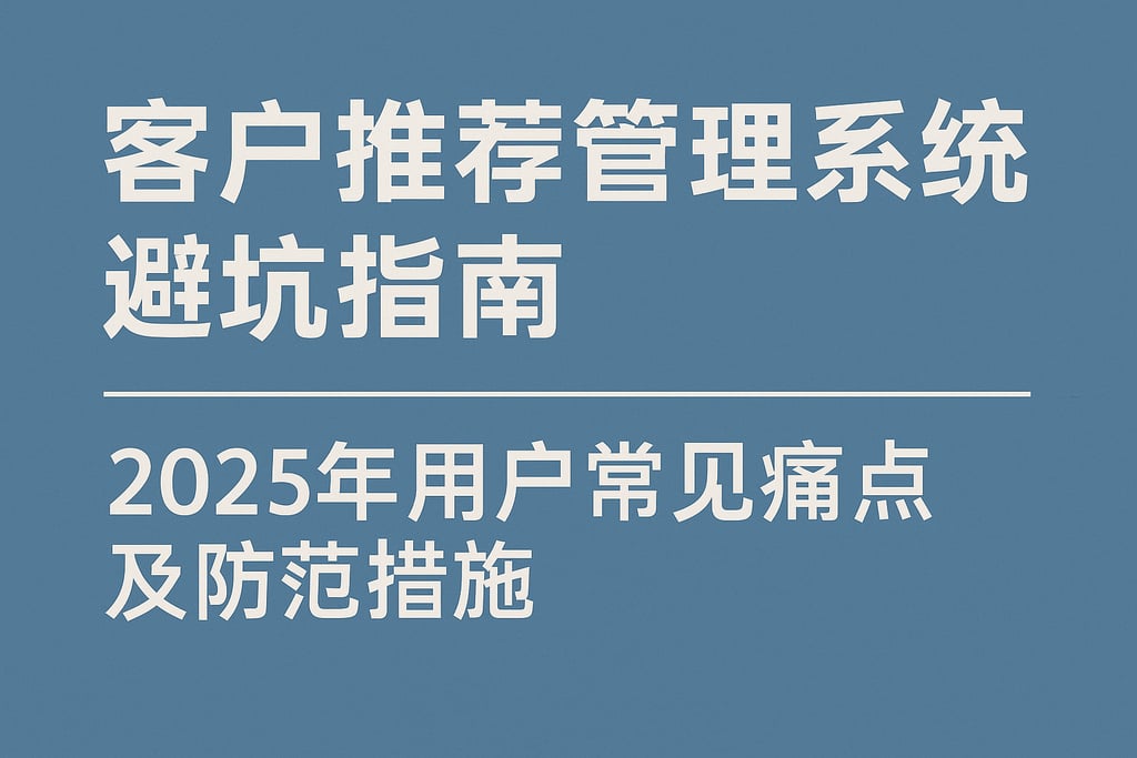 客户推荐管理系统避坑指南：2025年用户常见痛点及防范措施