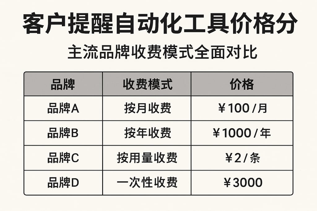 客户提醒自动化工具价格分析，主流品牌收费模式全面对比