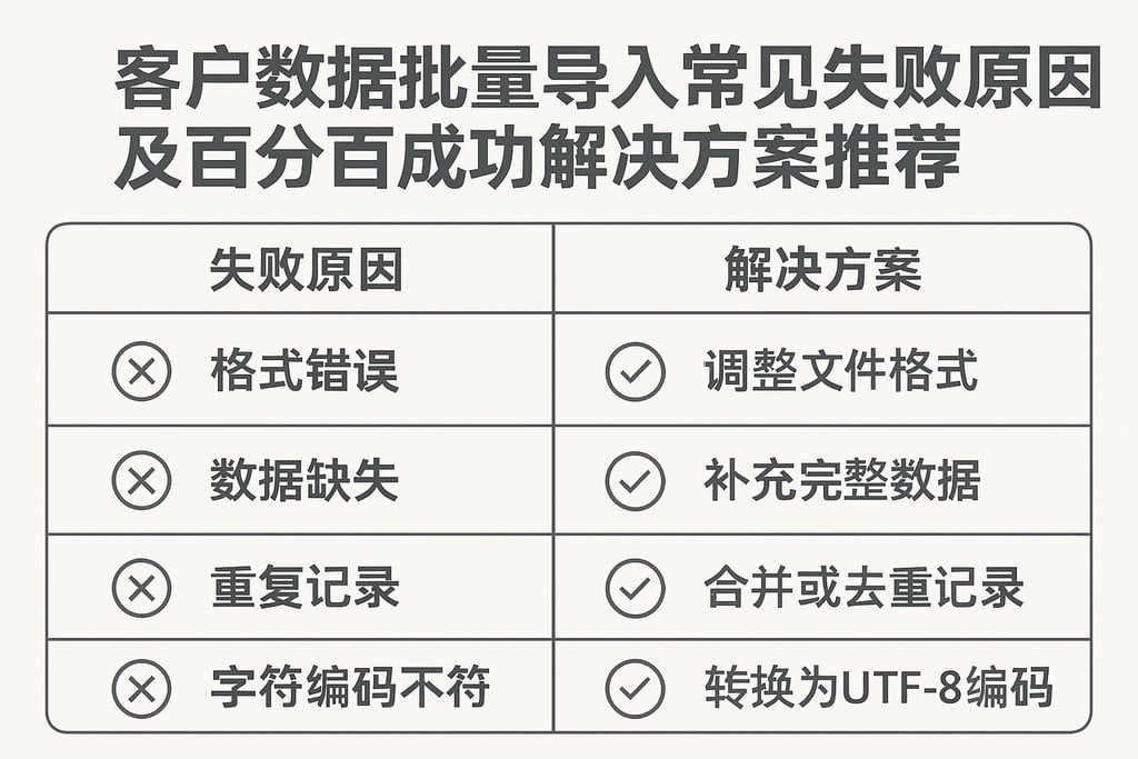 客户数据批量导入常见失败原因及百分百成功解决方案推荐