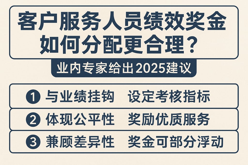 客户服务人员绩效奖金如何分配更合理？业内专家给出2025建议