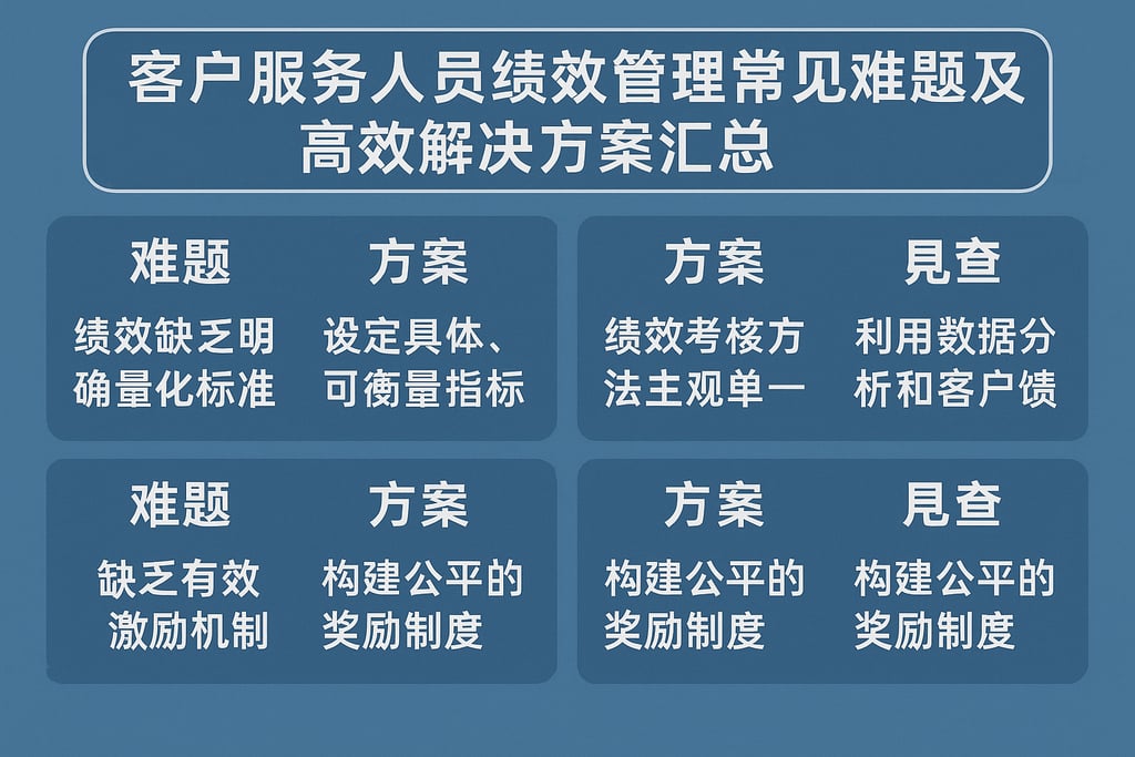 客户服务人员绩效管理常见难题及高效解决方案汇总
