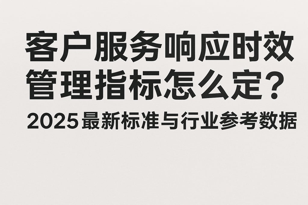 客户服务响应时效管理指标怎么定？2025最新标准与行业参考数据