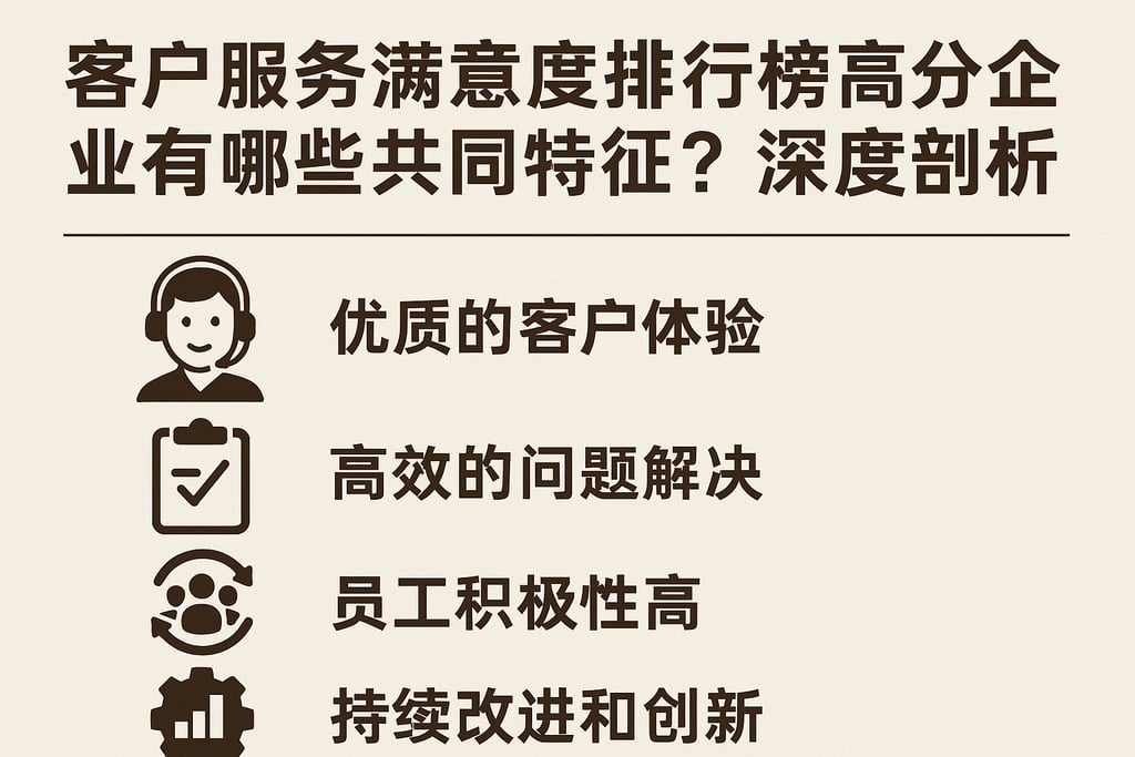 客户服务满意度排行榜高分企业有哪些共同特征？深度剖析