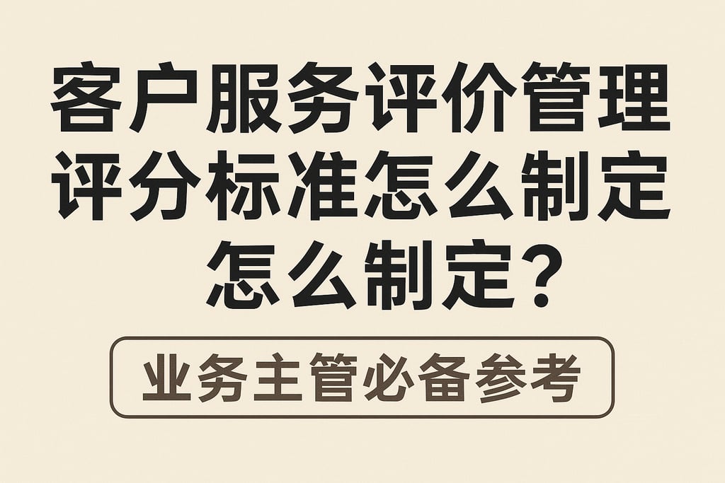客户服务评价管理评分标准怎么制定？业务主管必备参考