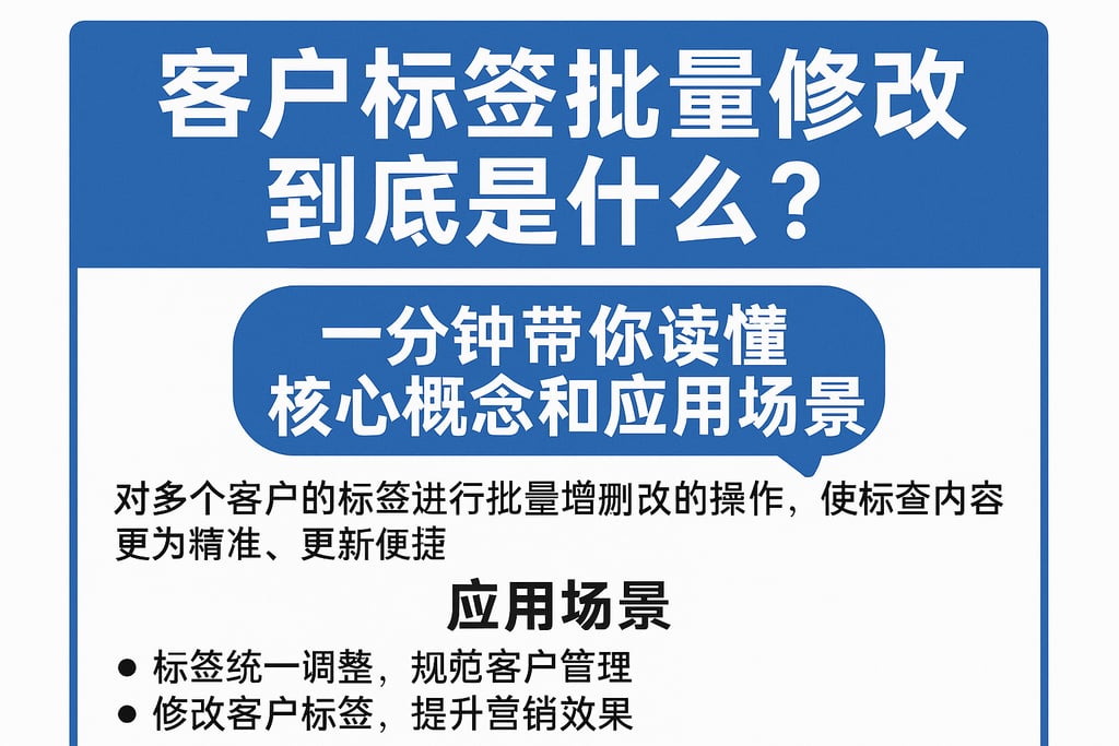 客户标签批量修改到底是什么？一分钟带你读懂核心概念和应用场景