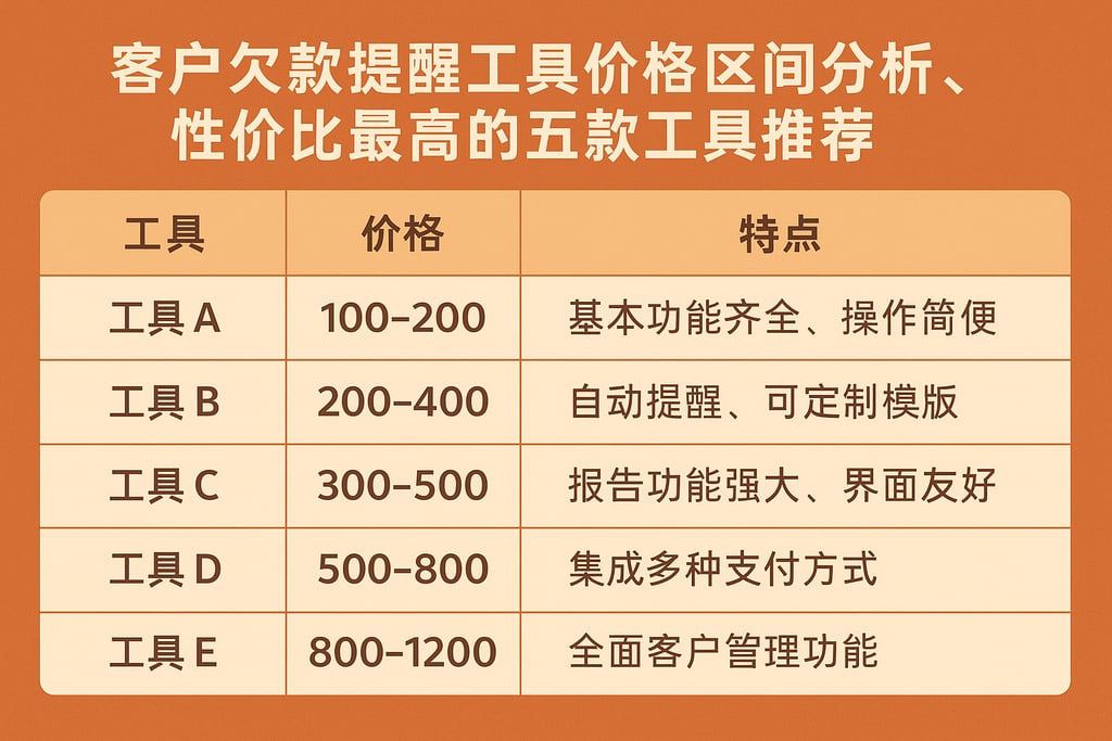 客户欠款提醒工具价格区间分析，性价比最高的五款工具推荐