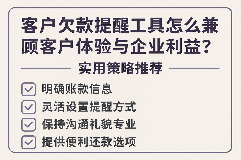 客户欠款提醒工具怎么兼顾客户体验与企业利益？实用策略推荐