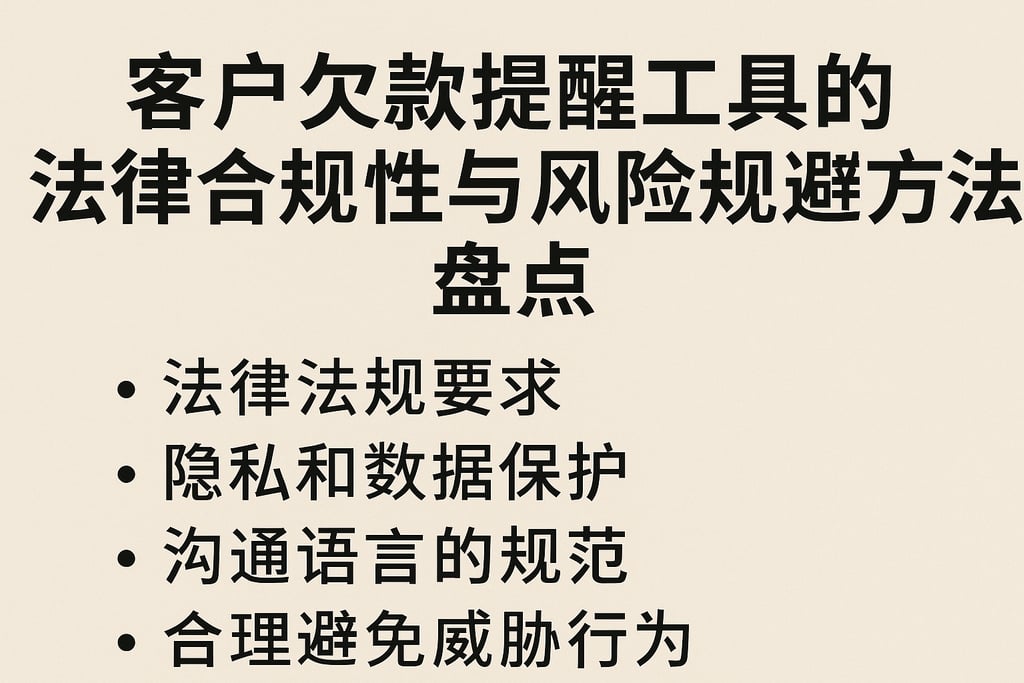 客户欠款提醒工具的法律合规性与风险规避方法盘点