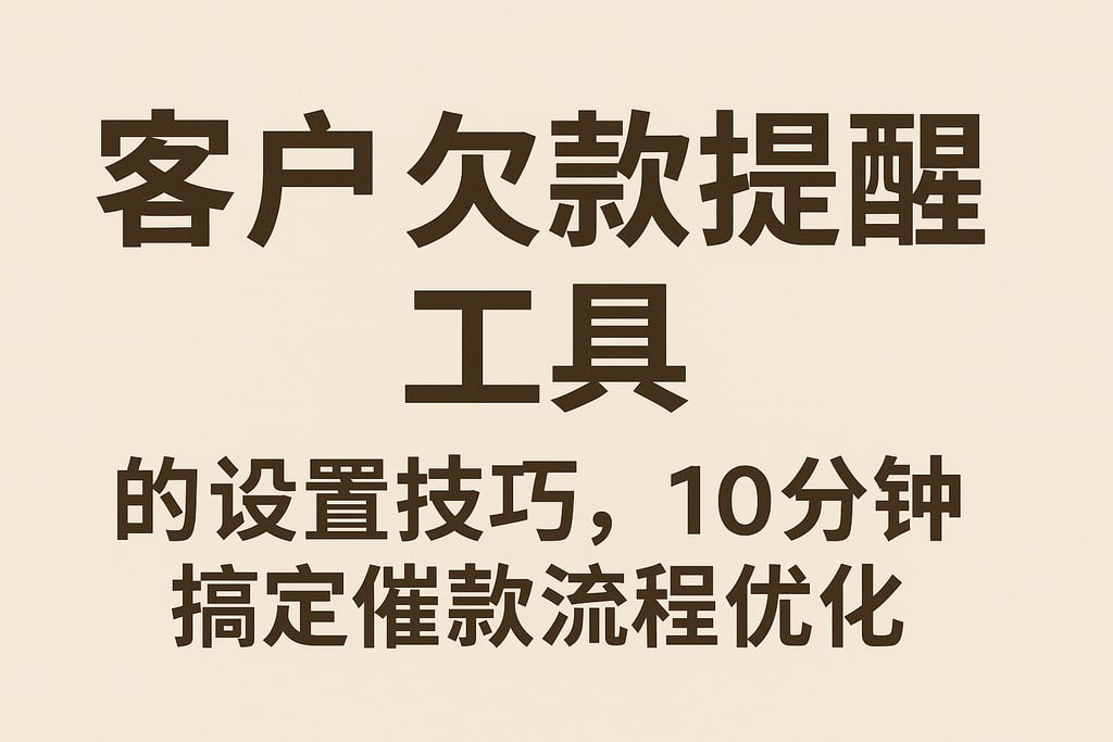 客户欠款提醒工具的设置技巧，10分钟搞定催款流程优化