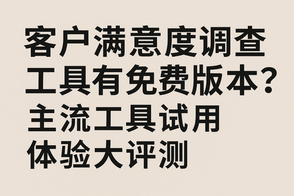 客户满意度调查工具有没有免费版本？主流工具试用体验大评测