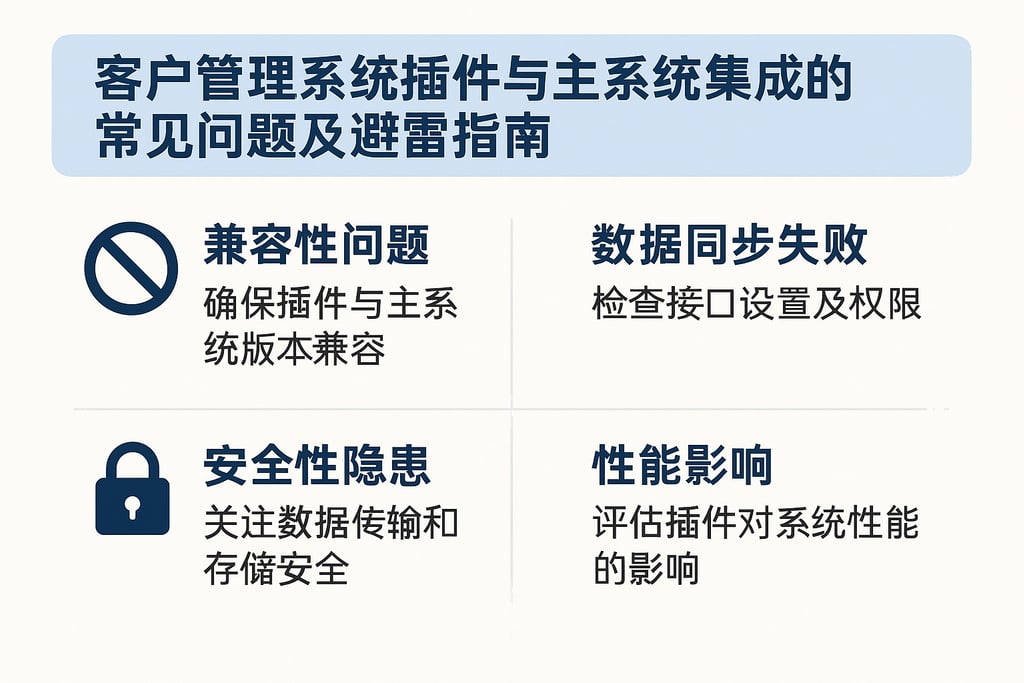 客户管理系统插件与主系统集成的常见问题及避雷指南