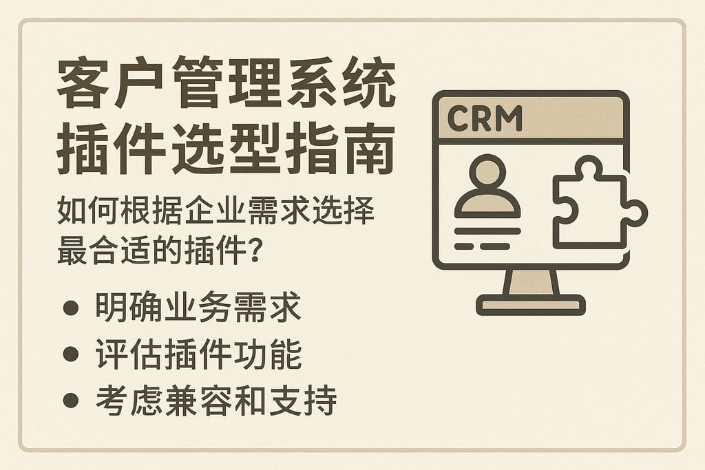 客户管理系统插件选型指南：如何根据企业需求选择最合适的插件？