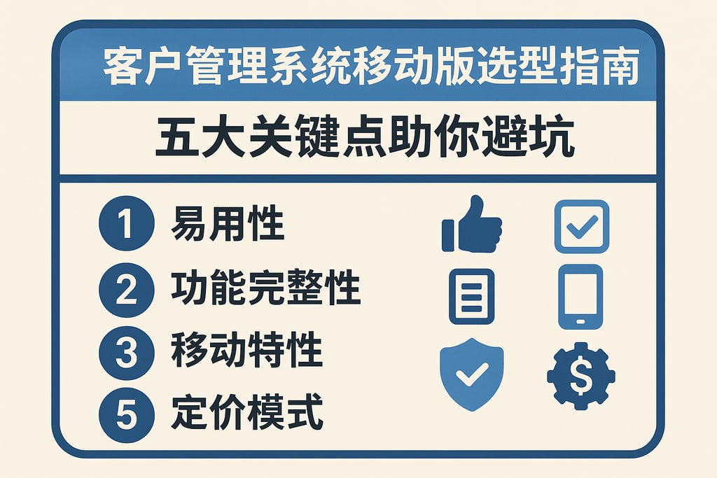 客户管理系统移动版选型指南：五大关键点助你避坑