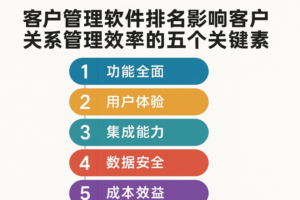 客户管理软件排名影响客户关系管理效率的五个关键因素