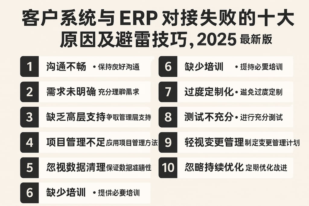 客户系统与ERP对接失败的十大原因及避雷技巧，2025最新版
