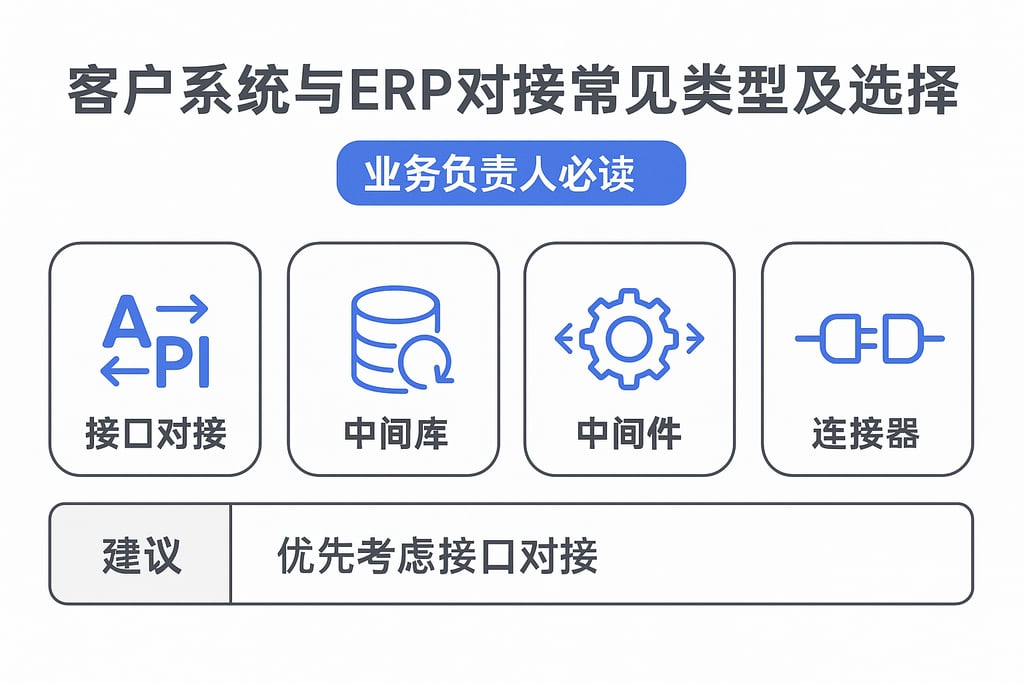 客户系统与ERP对接常见类型及选择建议，业务负责人必读