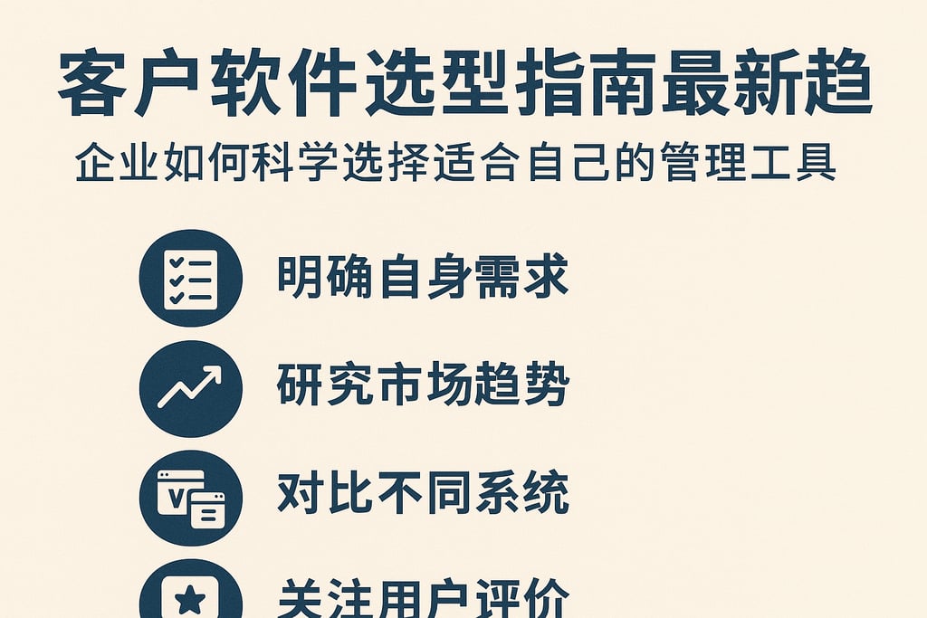 客户软件选型指南最新趋势：企业如何科学选择适合自己的管理工具