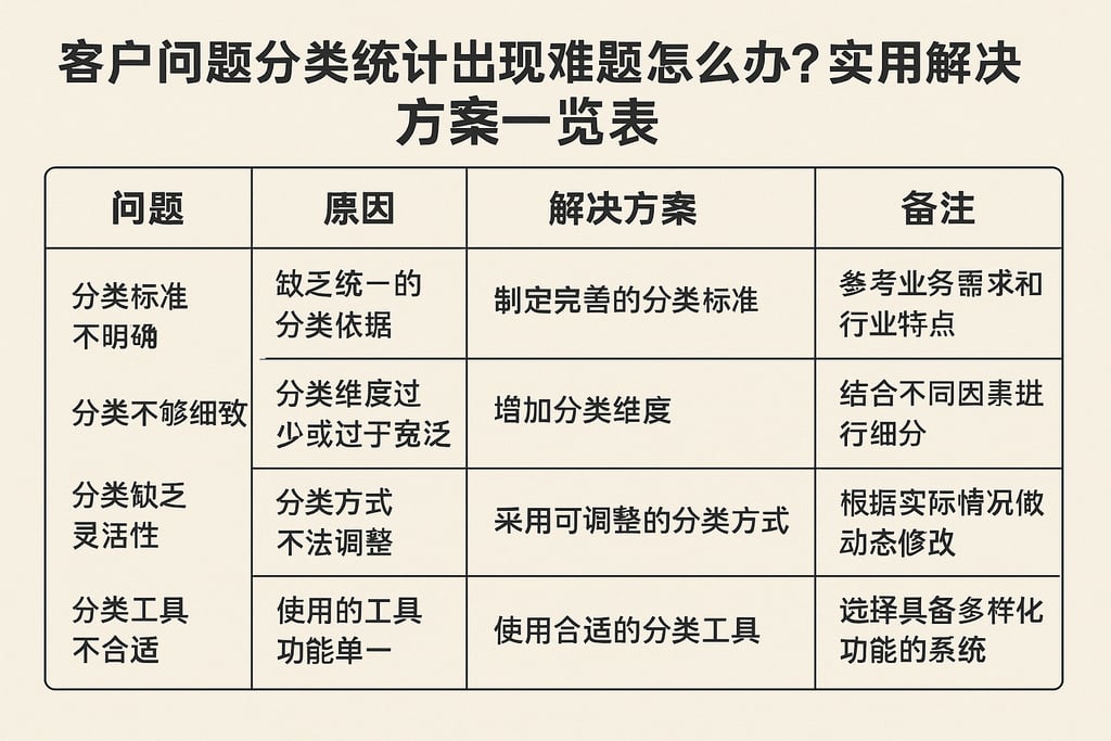 客户问题分类统计出现难题怎么办？实用解决方案一览表