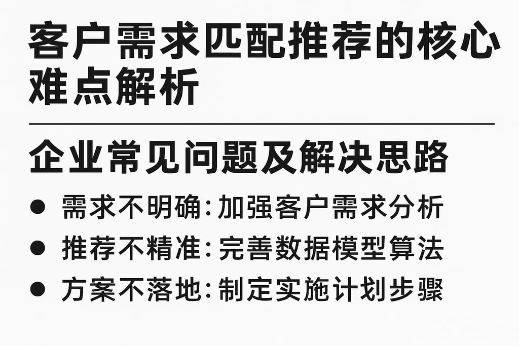 客户需求匹配推荐的核心难点解析，企业常见问题及解决思路