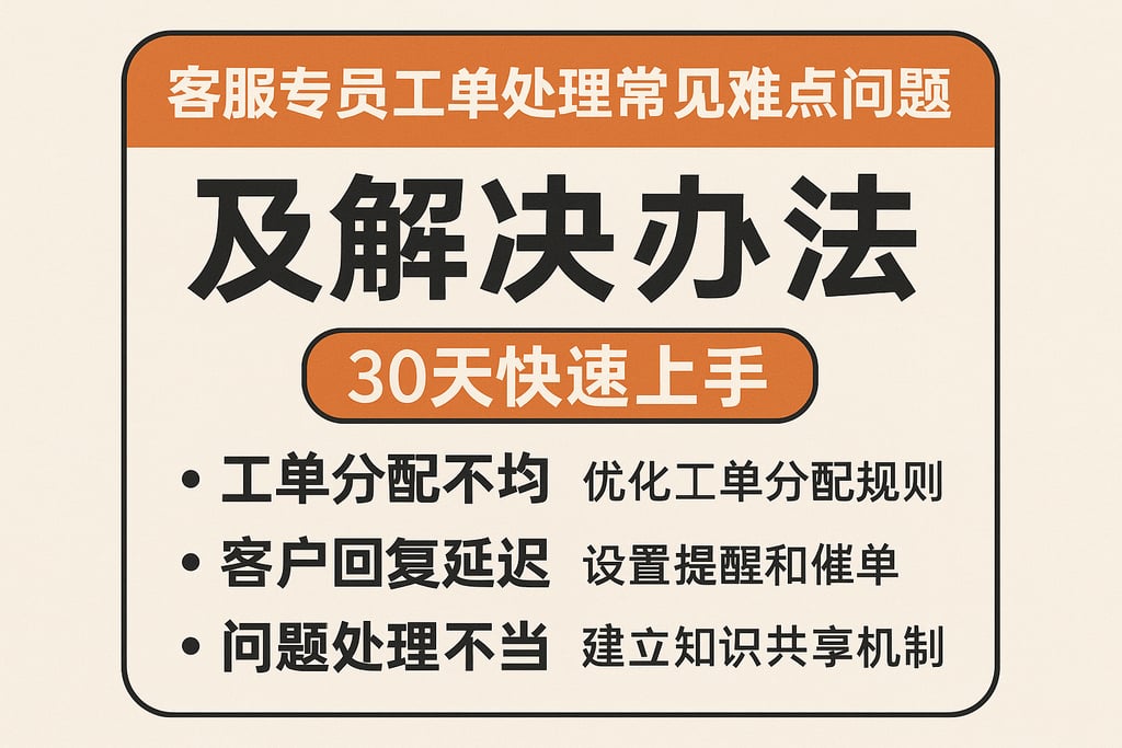 客服专员工单处理常见难点问题及解决办法，30天快速上手