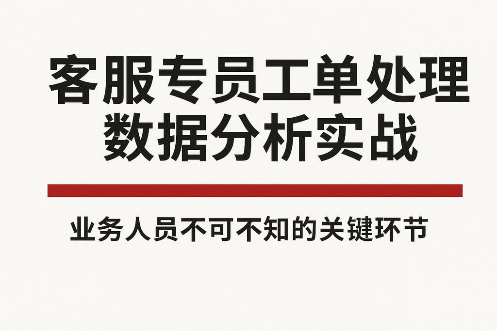 客服专员工单处理数据分析实战，业务人员不可不知的关键环节