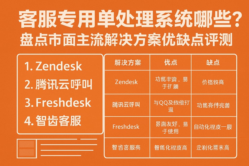 客服专员工单处理系统有哪些？盘点市面主流解决方案优缺点评测