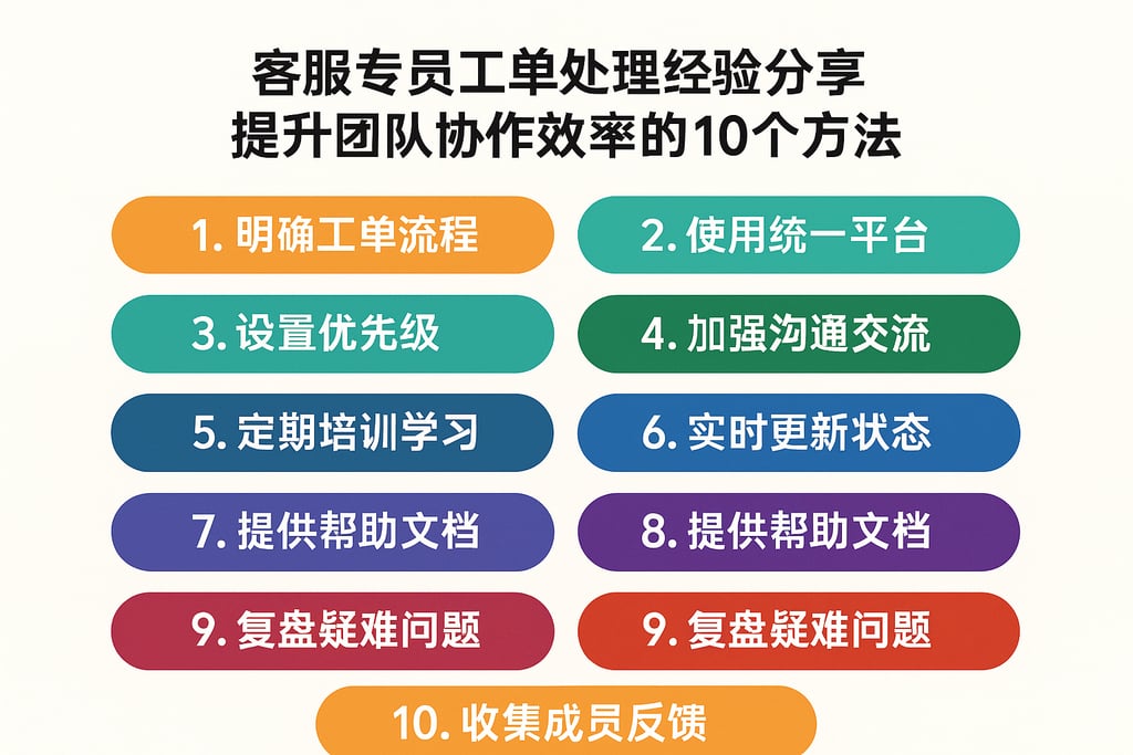 客服专员工单处理经验分享，提升团队协作效率的10个方法