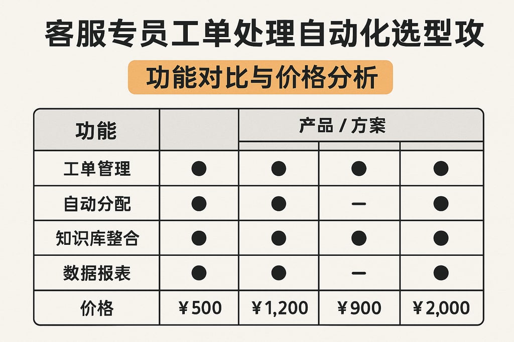客服专员工单处理自动化选型攻略，功能对比与价格分析
