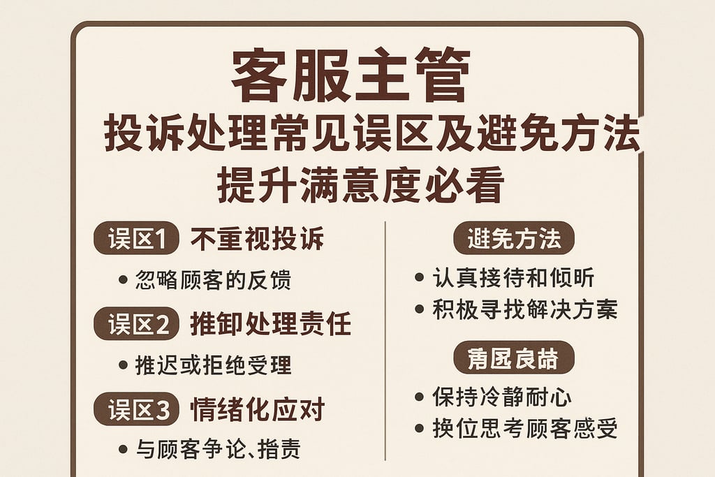 客服主管投诉处理常见误区及避免方法，提升满意度必看