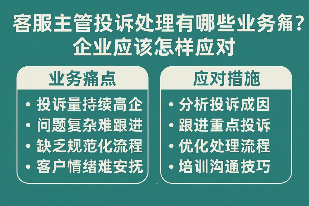 客服主管投诉处理有哪些业务痛点？企业应该怎样应对
