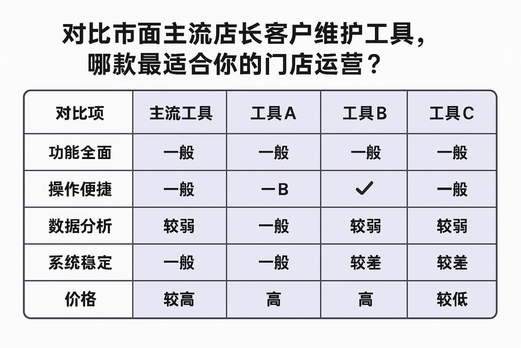 对比市面主流店长客户维护工具，哪款最适合你的门店运营？