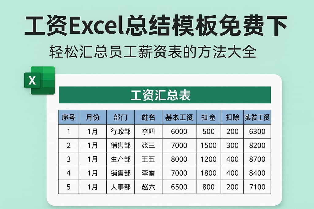 工资excel总结模板免费下载，轻松汇总员工薪资表的方法大全