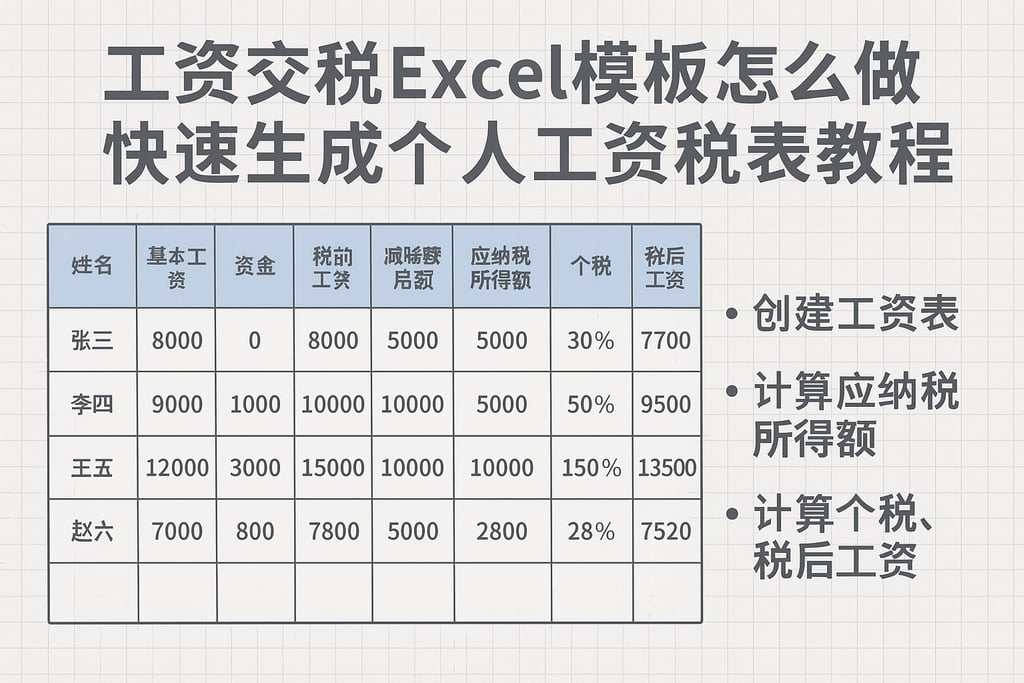 工资交税excel模板怎么做？快速生成个人工资税表教程