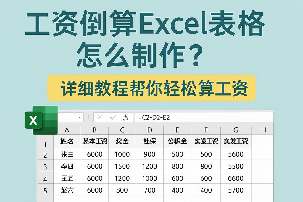 工资倒算excel表格怎么制作？详细教程帮你轻松算工资