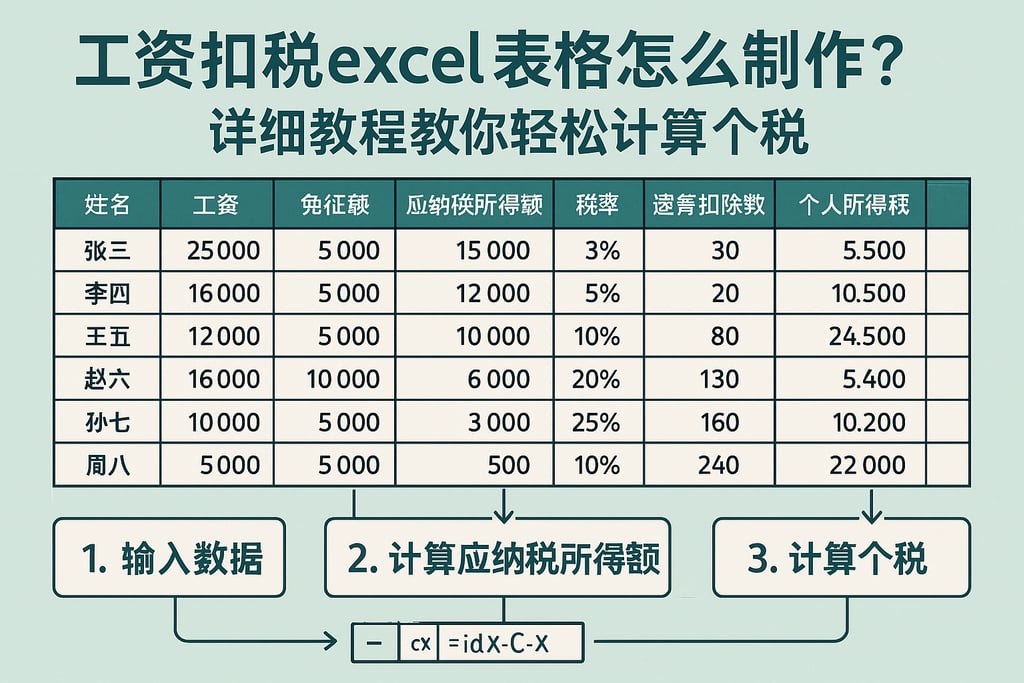 工资扣税excel表格怎么制作？详细教程教你轻松计算个税
