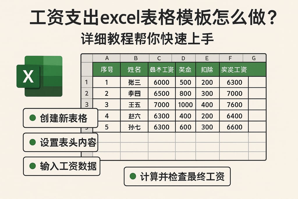 工资支出excel表格模板怎么做？详细教程帮你快速上手