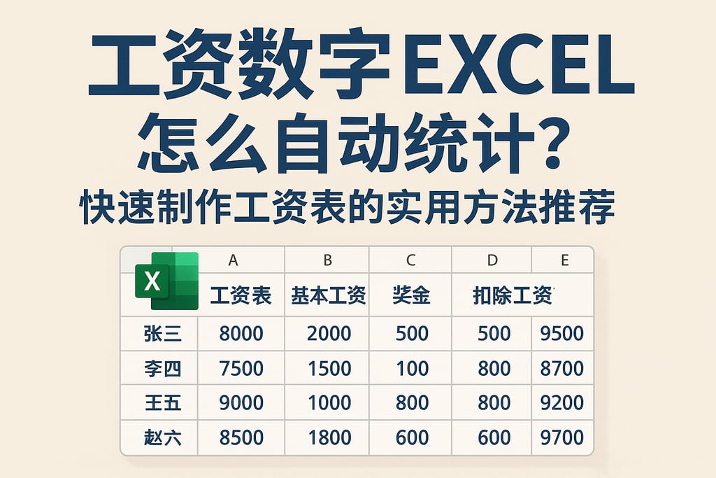 工资数字excel怎么自动统计？快速制作工资表的实用方法推荐