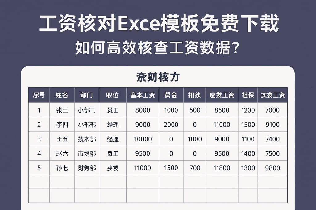工资核对excel模板免费下载，如何高效核查工资数据？