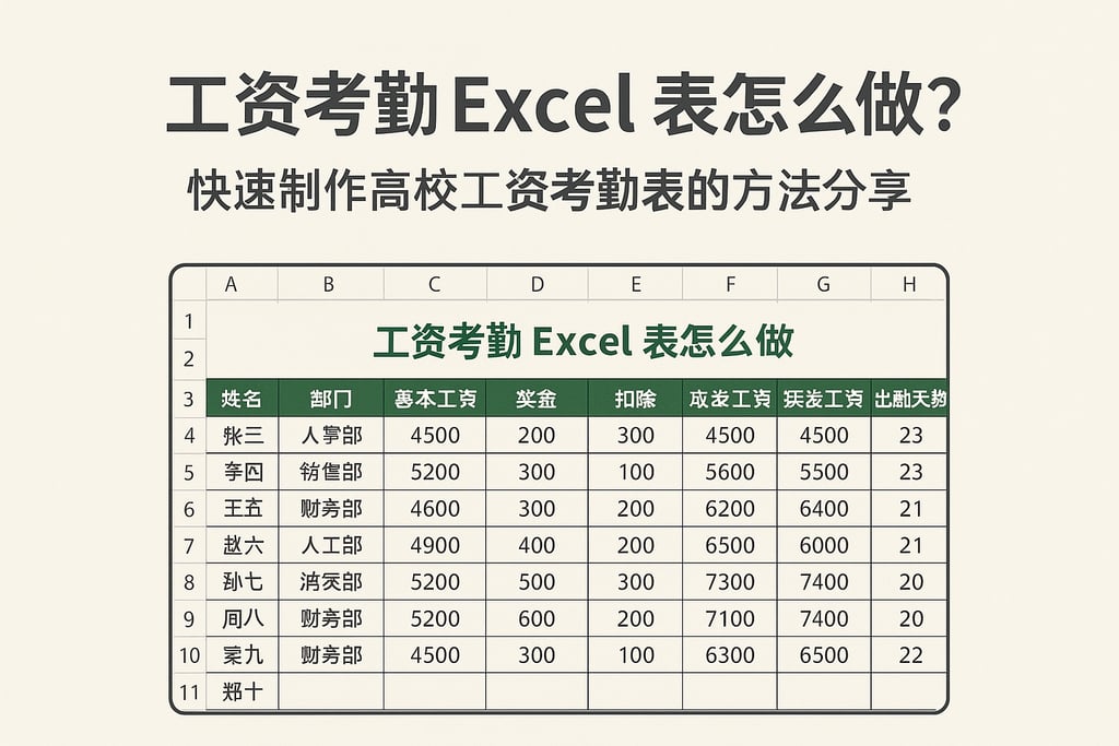工资考勤excel表怎么做？快速制作高效工资考勤表的方法分享