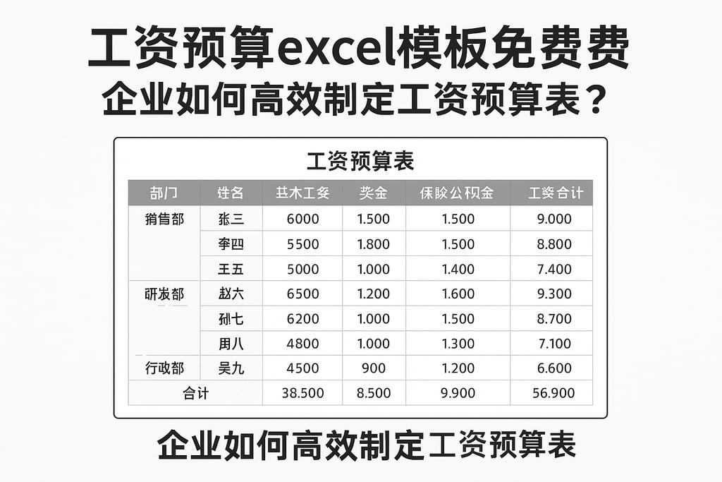 工资预算excel模板免费下载，企业如何高效制定工资预算表？
