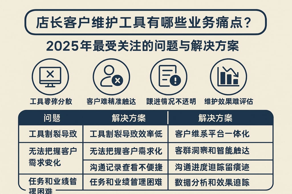 店长客户维护工具有哪些业务痛点？2025年最受关注的问题与解决方案