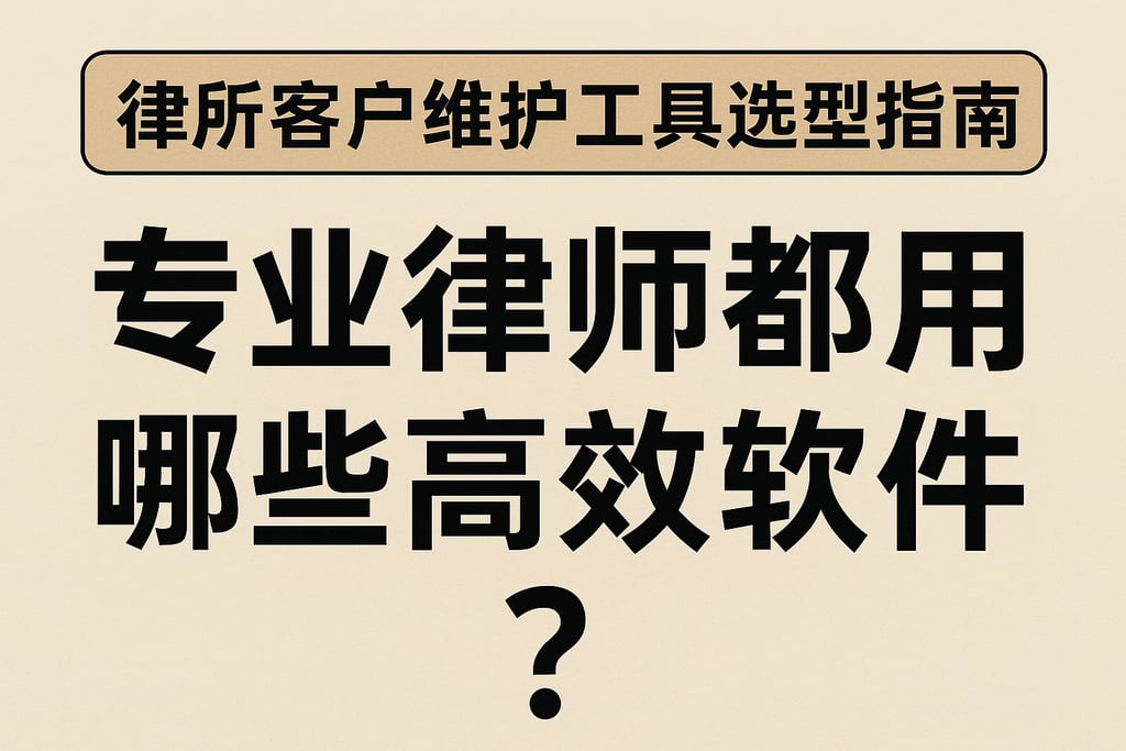 律所客户维护工具选型指南，专业律师都在用哪些高效软件？