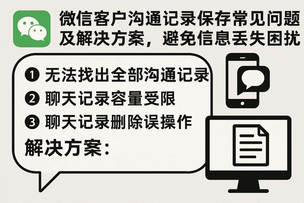 微信客户沟通记录保存常见问题及解决方案，避免信息丢失困扰