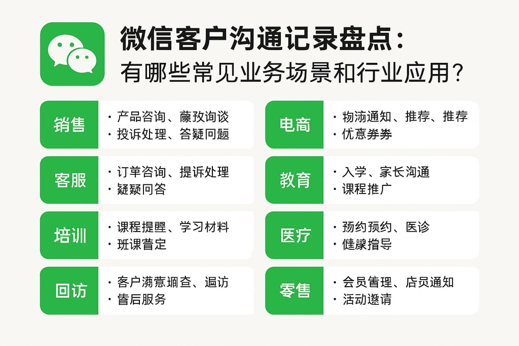 微信客户沟通记录盘点：有哪些常见业务场景和行业应用？