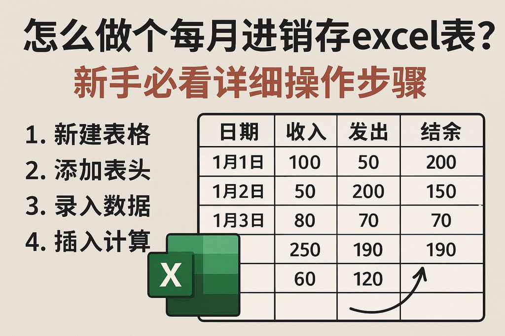 怎么做个每月进销存excel表格？新手必看详细操作步骤