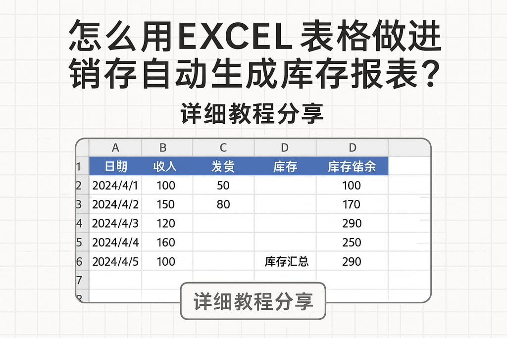 怎么用EXCEL表格做进销存自动生成库存报表？详细教程分享