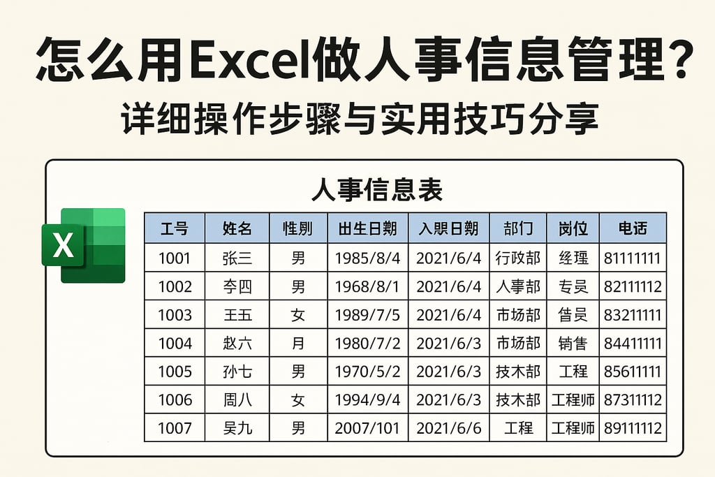 怎么用Excel做人事信息管理？详细操作步骤与实用技巧分享