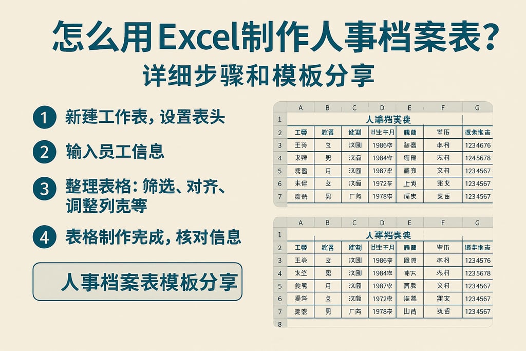怎么用Excel制作人事档案表？详细步骤和模板分享
