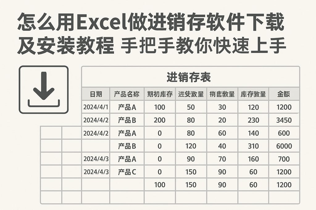 怎么用excel做进销存软件下载及安装教程，手把手教你快速上手