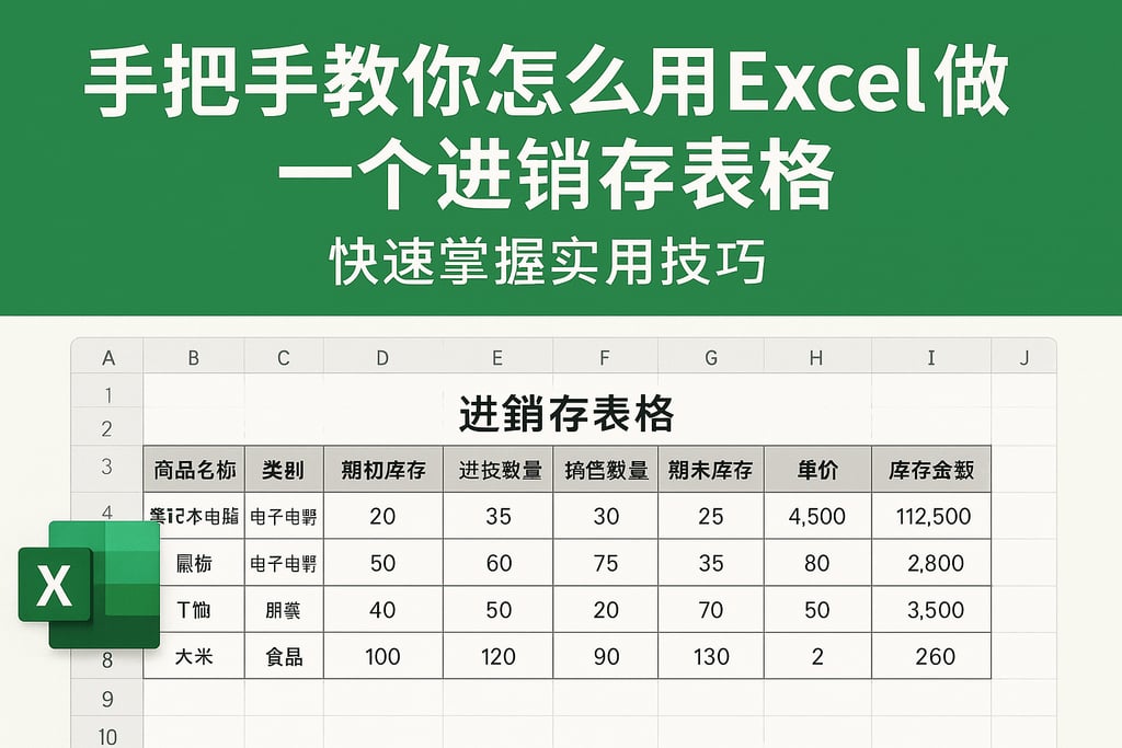 手把手教你怎么用Excel做一个进销存表格，快速掌握实用技巧